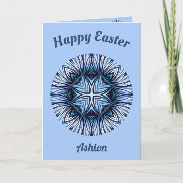 ASHTON ~ Easter card ~ Shades of Blue and White (Front)
