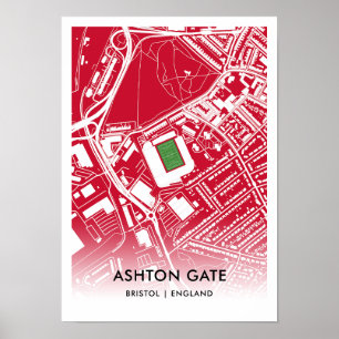 Ashton Gate Poster – Home of Bristol City FC, Engl