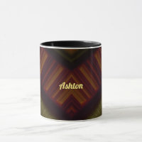 ASHTON ~ GLOSSY 3D Glossy Black Brown Green ~ Mug