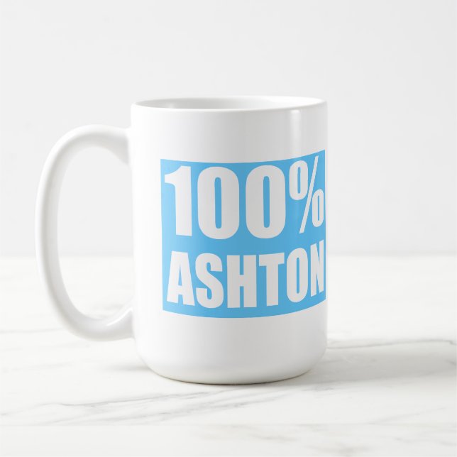 Ashton name 100 percent coffee mug (Left)