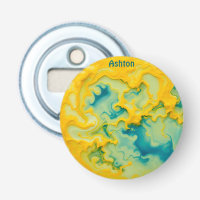 ASHTON ~ Shades of Aqua Yellow Blue 3D ~ 