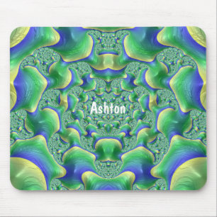 ASHTON ~ Zany Green, Yellow and Blue Mouse Mat