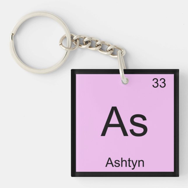 Ashtyn Name Chemistry Element Periodic Table Key Ring (Front)