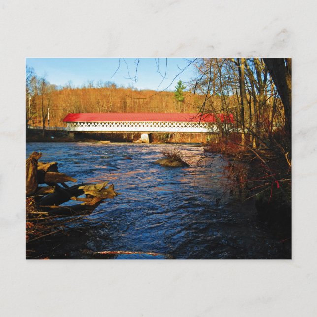 Ashuelot Covered Bridge - From River's Edge Postcard (Front)
