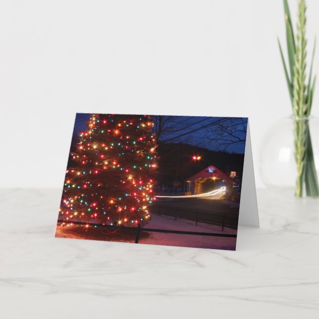 Ashuelot Covered Bridge Holiday Display Winchester Card (Front)