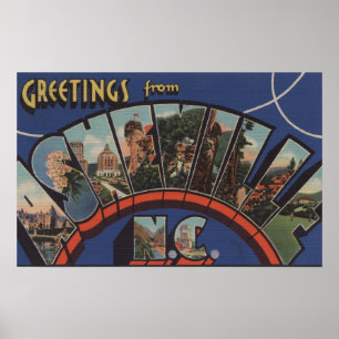 Ashville, North Carolina - Large Letter Scenes 2 Poster