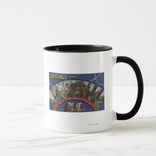 Ashville, North Carolina - Large Letter Scenes Mug