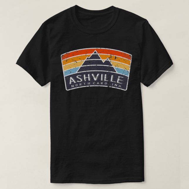 Ashville North Carolina Mountain Vacation Art Grap T-Shirt (Design Front)