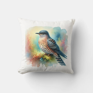 Ashy Cuckoo Bird 200824AREF145 - Watercolor Cushion