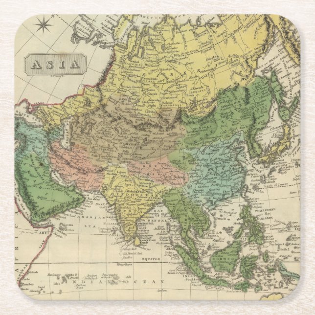 Asia 17 square paper coaster (Front)