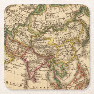 Asia 3 2 square paper coaster