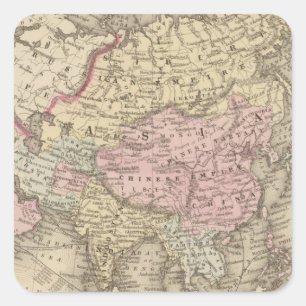 Asia 5 square sticker