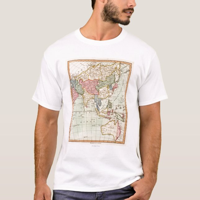 Asia and AustraliaPanoramic Map T-Shirt (Front)