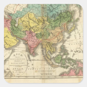 Asia and Empire of Genghis Kahn Square Sticker