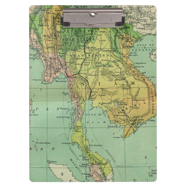 Asia Antique Map Clipboard (Front)