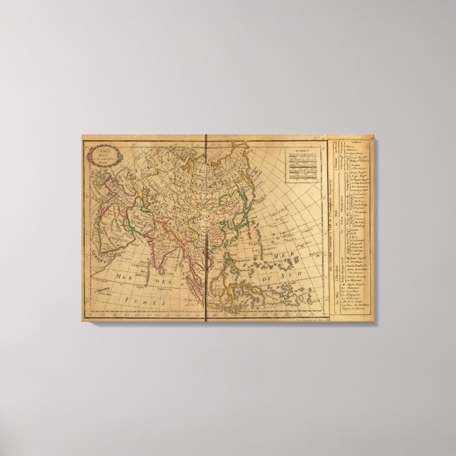 Asia Atlas Map Canvas Print (Front)