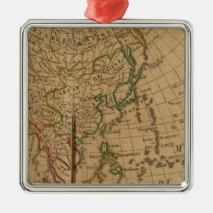 Asia Atlas Map Metal Tree Decoration