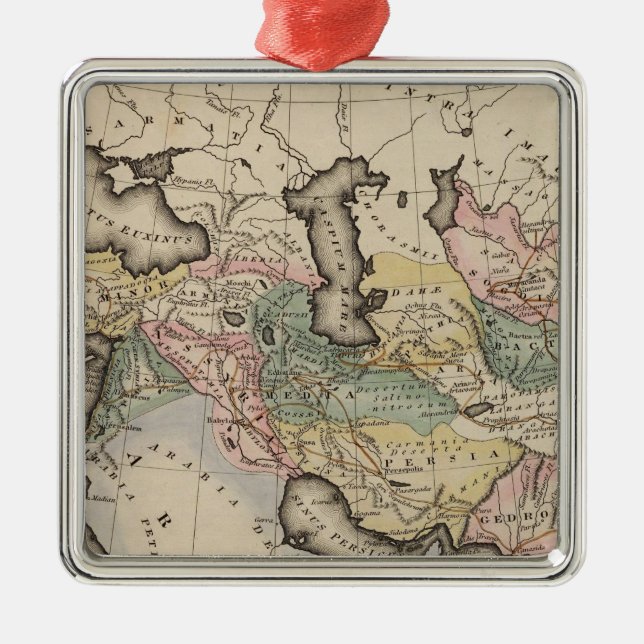 Asia Atlas Map Metal Tree Decoration (Front)