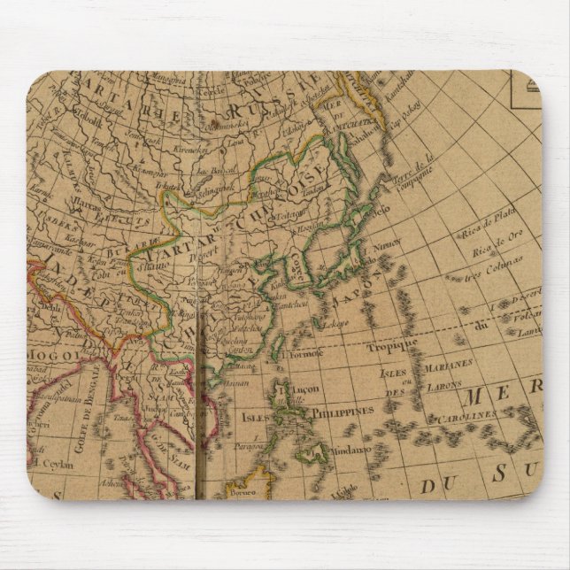 Asia Atlas Map Mouse Mat (Front)