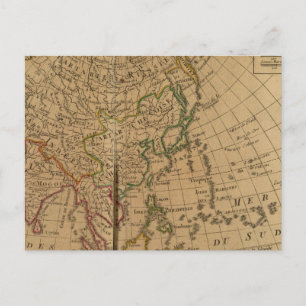 Asia Atlas Map Postcard