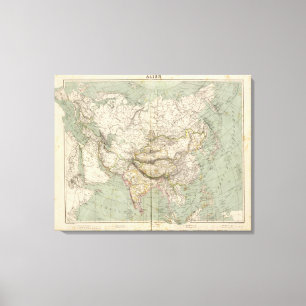 Asia Atlas Map showing political divisions Canvas Print