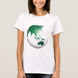 Asia Australia Oceania Green Globe T-Shirt