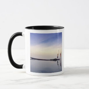 Asia, Burma, (Myanmar) Fishing boat reflected on Mug