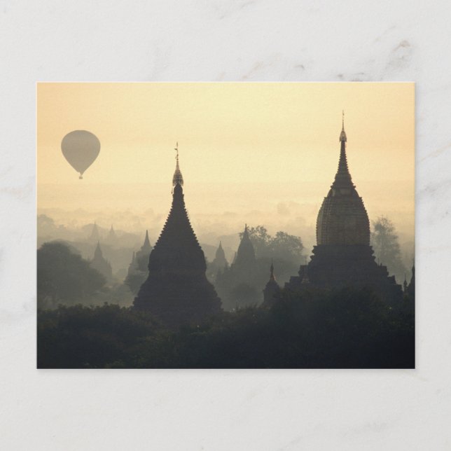 Asia, Burma, (Myanmar), Pagan (Bagan) Hot Air Postcard (Front)