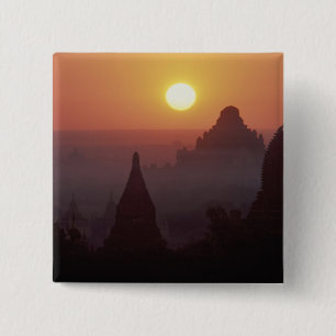 Asia, Burma, (Myanmar), Pagan (Bagan) The temple 15 Cm Square Badge