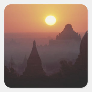 Asia, Burma, (Myanmar), Pagan (Bagan) The temple Square Sticker