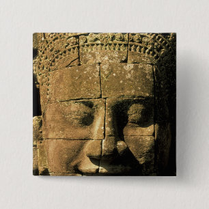Asia, Cambodia, Siem Reap. Angkor Thom, heads of 2 15 Cm Square Badge
