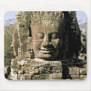 Asia, Cambodia, Siem Reap. Angkor Thom, heads of Mouse Mat