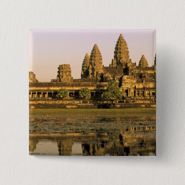 Asia, Cambodia, Siem Reap. Angkor Wat. 15 Cm Square Badge (Front)