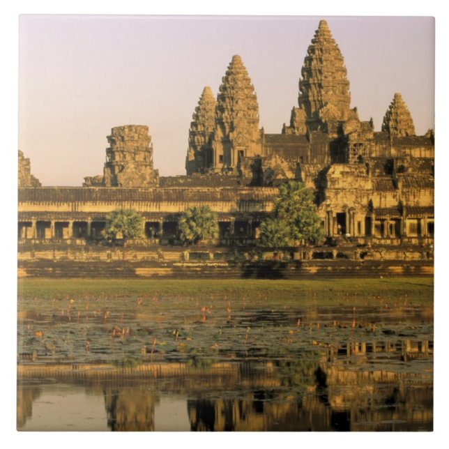 Asia, Cambodia, Siem Reap. Angkor Wat. Tile (Front)