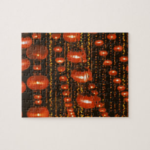 Asia, China, Beijing. Red Chinese lanterns, Jigsaw Puzzle