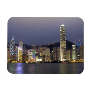 Asia, China, Hong Kong, city skyline and 2 Magnet