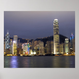 Asia, China, Hong Kong, city skyline and 2 Poster
