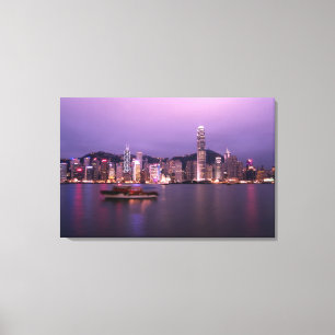 Asia, China, Hong Kong, city skyline and Canvas Print