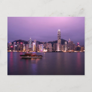 Asia, China, Hong Kong, city skyline and Postcard