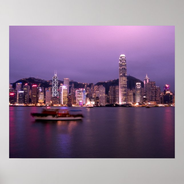 Asia, China, Hong Kong, city skyline and Poster (Front)