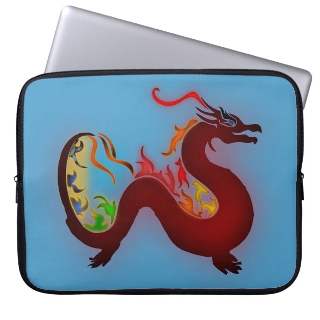 asia dragon blue laptop sleeve (Front)