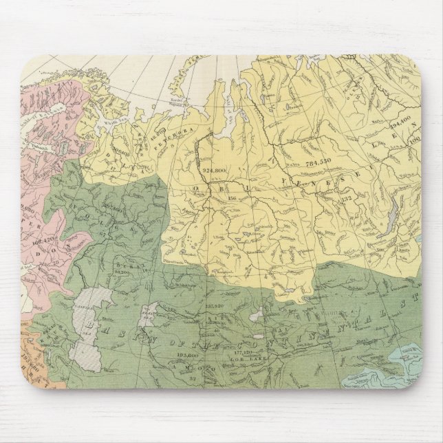 Asia, Europe river systems Mouse Mat (Front)