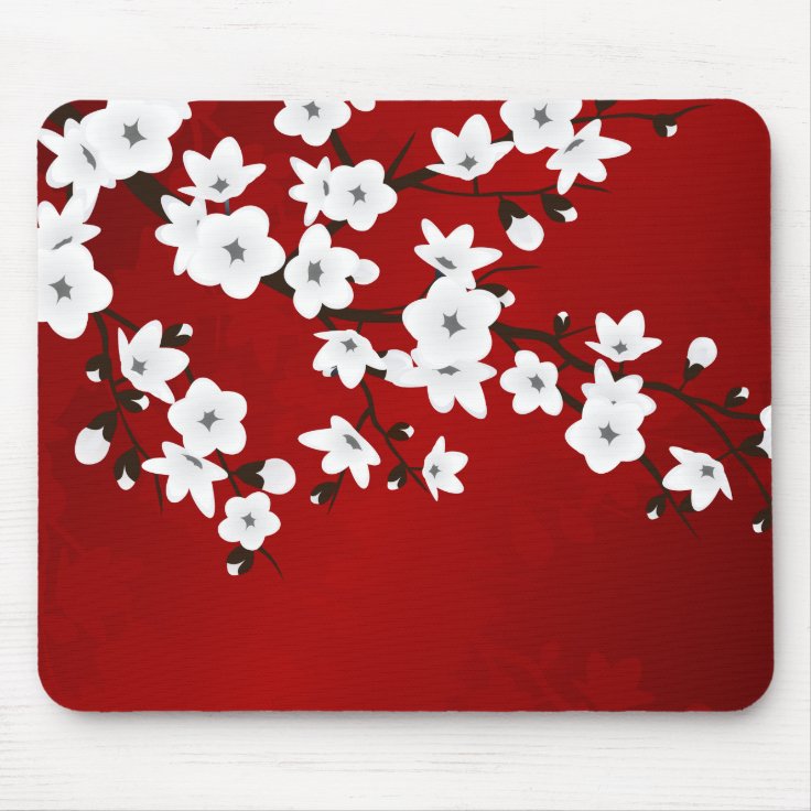 white and red mouse pad