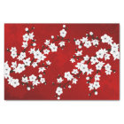 Asia Floral White Cherry Blossom Red