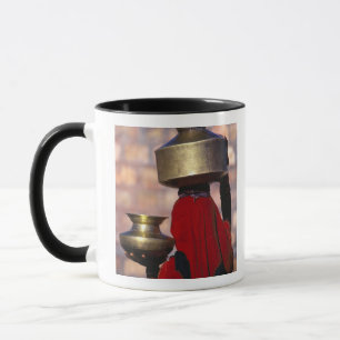 Asia, India, Rajasthan. A local woman in a red Mug