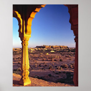 Asia, India, Rajasthan, Jaisalmer. The view from Poster