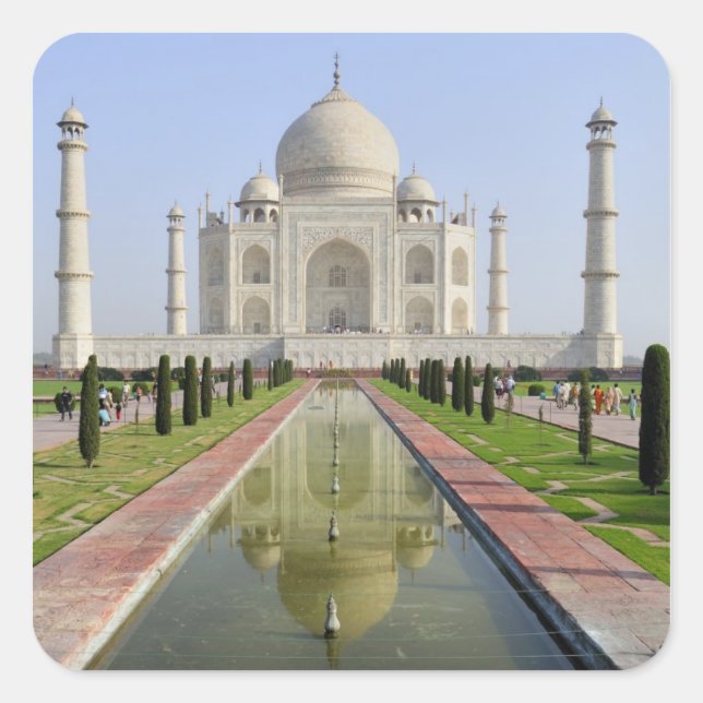Asia, India, Uttar Pradesh, Agra. The Taj 5 Square Sticker (Front)