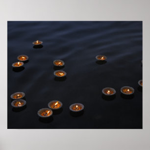 Asia, India, Varanasi Region. Offerings in the Poster