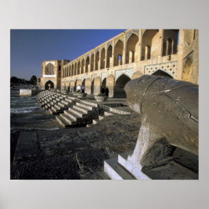 Asia, Iran, Isfahan. Pol-e Khaju Bridge. Poster