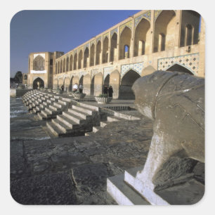 Asia, Iran, Isfahan. Pol-e Khaju Bridge. Square Sticker